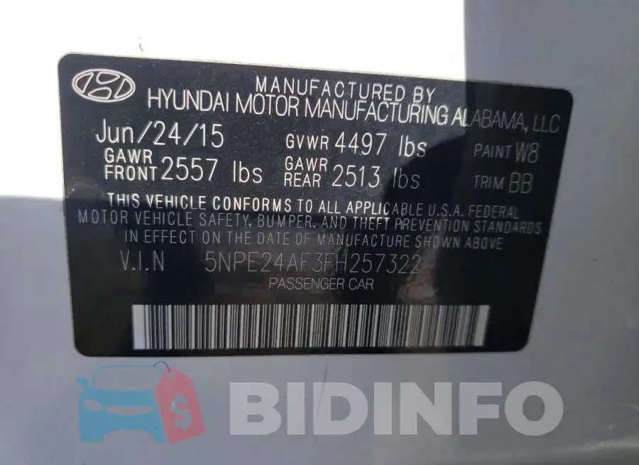 5NPE24AF3FH257322 Photo# 12