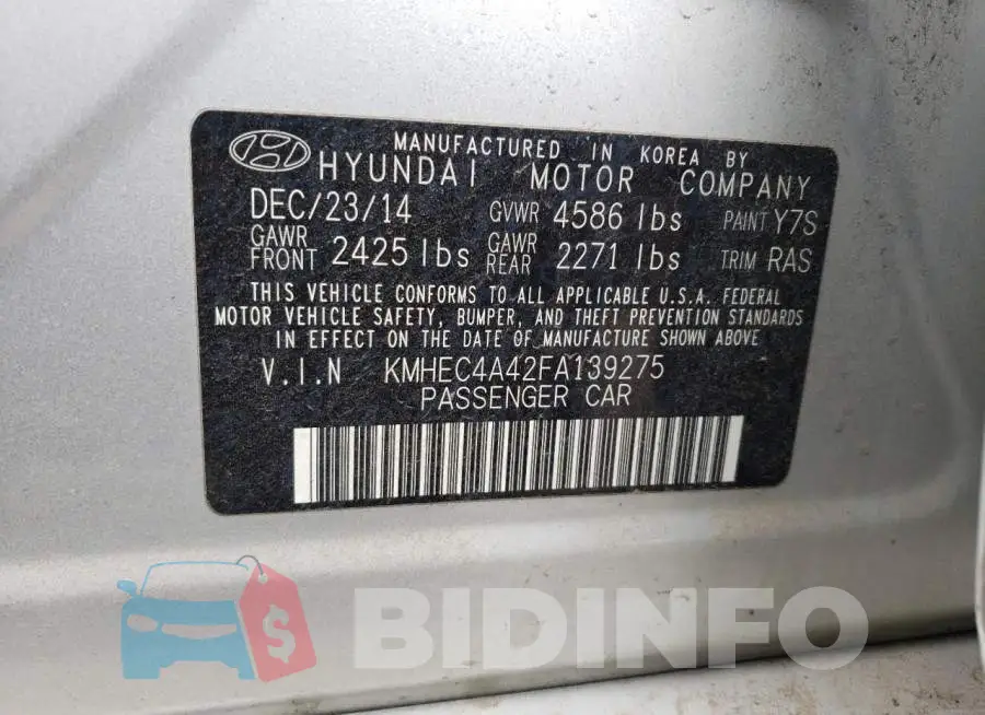 KMHEC4A42FA139275 Photo# 13