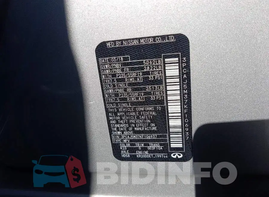 3PCAJ5M37KF106937 Photo# 10