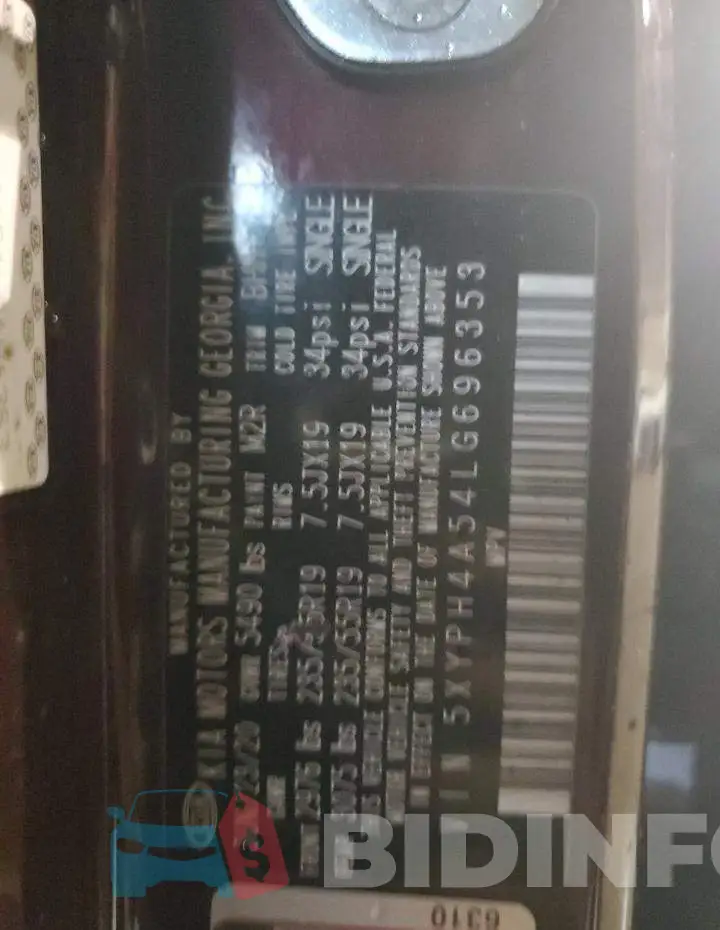 5XYPH4A54LG696353 Photo# 13