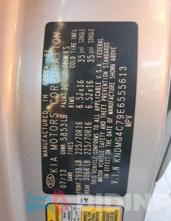 KNDMG4C79E6555613 Photo# 13
