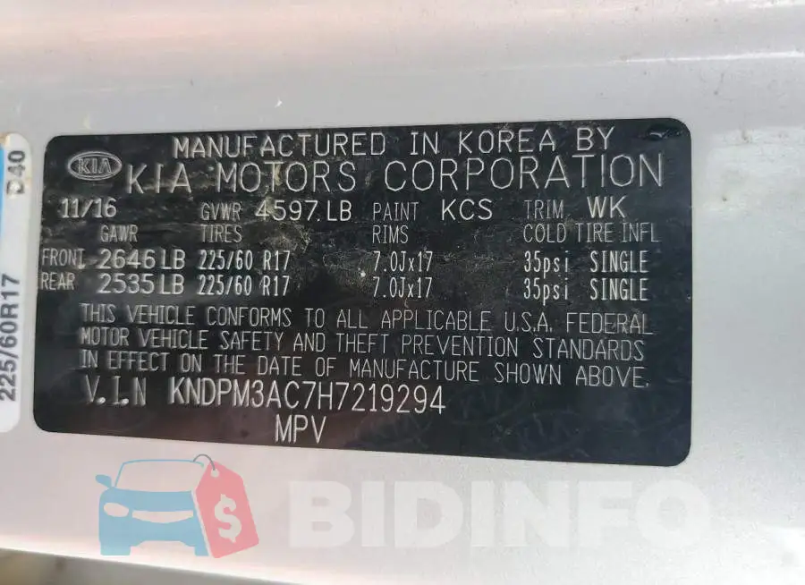 KNDPM3AC7H7219294 Photo# 13