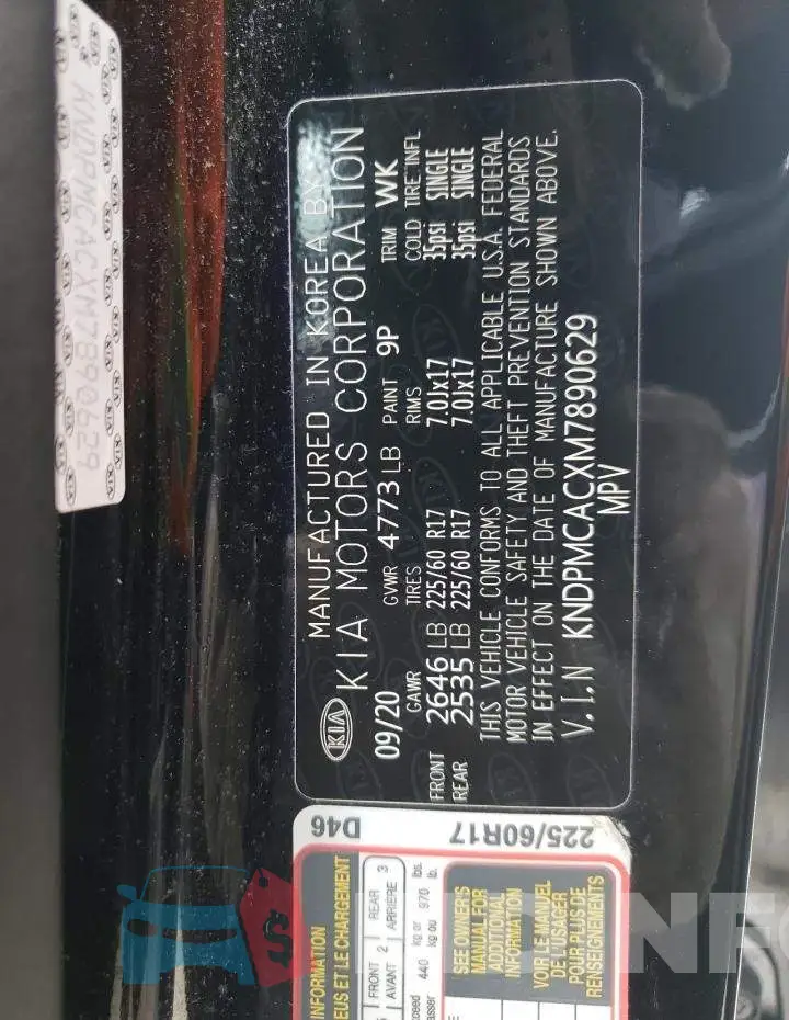 KNDPMCACXM7890629 Photo# 13