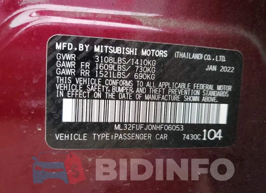 ML32FUFJ0NHF06053 Photo# 12
