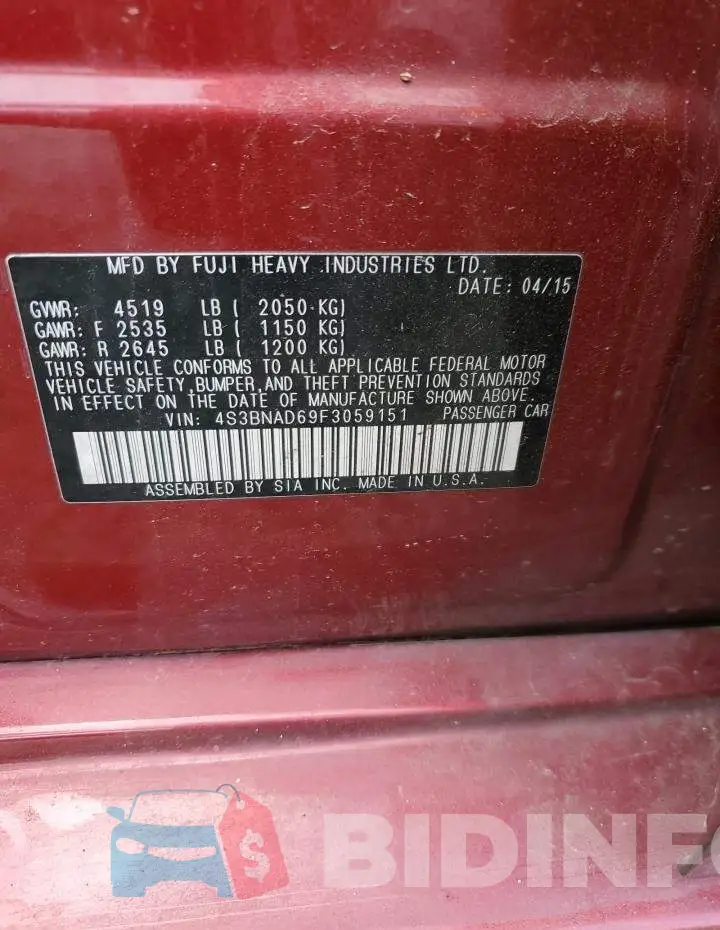 4S3BNAD69F3059151 Photo# 12