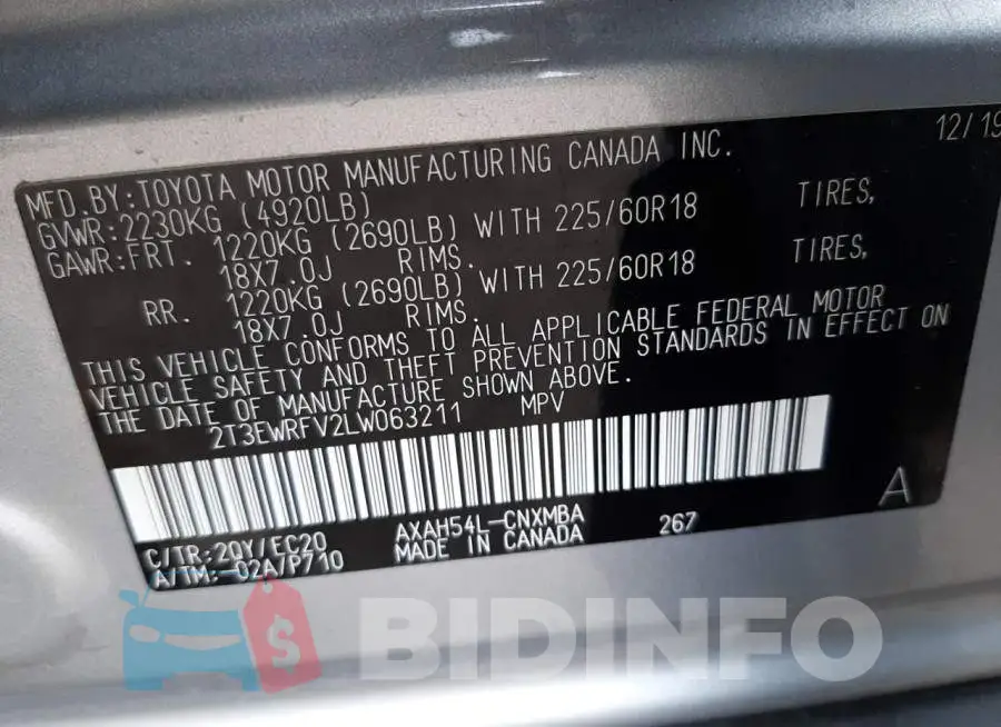 2T3EWRFV2LW063211 Photo# 13