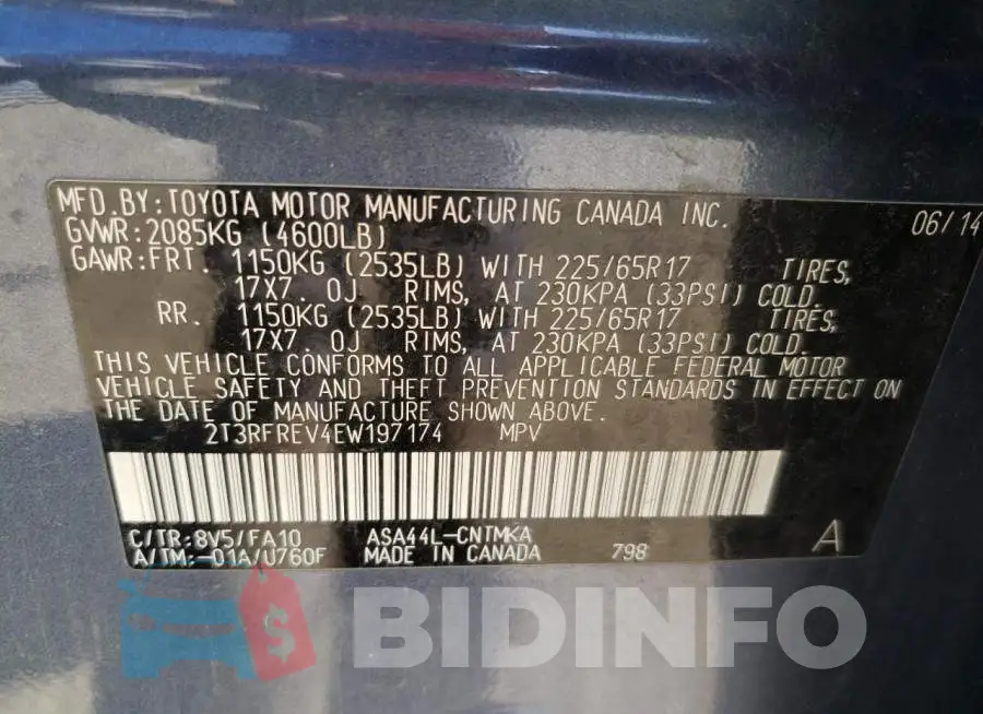 2T3RFREV4EW197174 Photo# 12