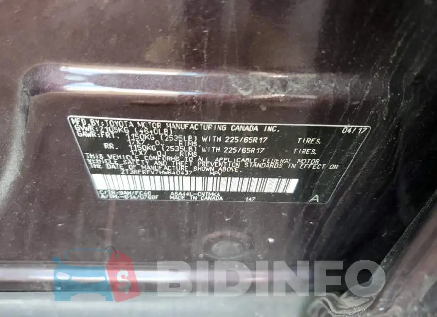 2T3RFREV7HW640437 Photo# 12