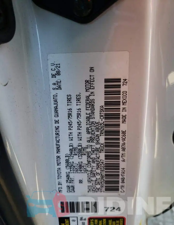3TYRX5GN8MT032347 Photo# 12
