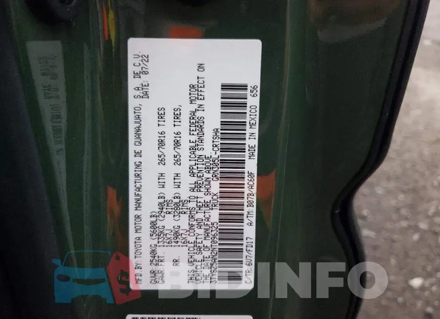 3TYSZ5AN2NT096325 Photo# 12
