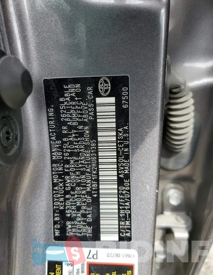 4T1BF1FK2HU631385 Photo# 12