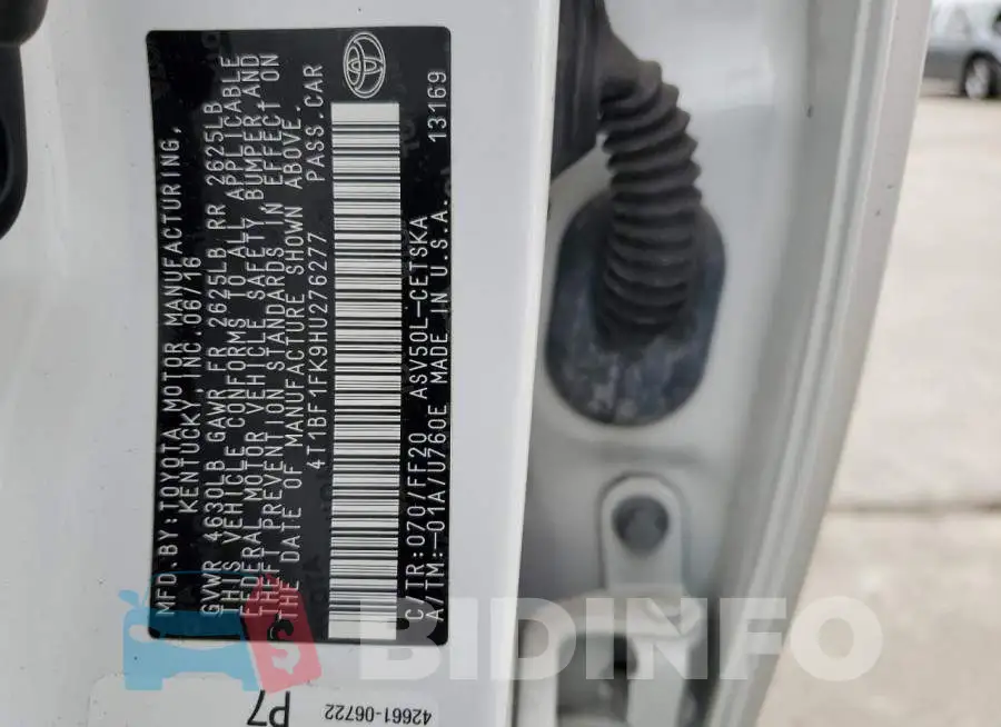 4T1BF1FK9HU276277 Photo# 13
