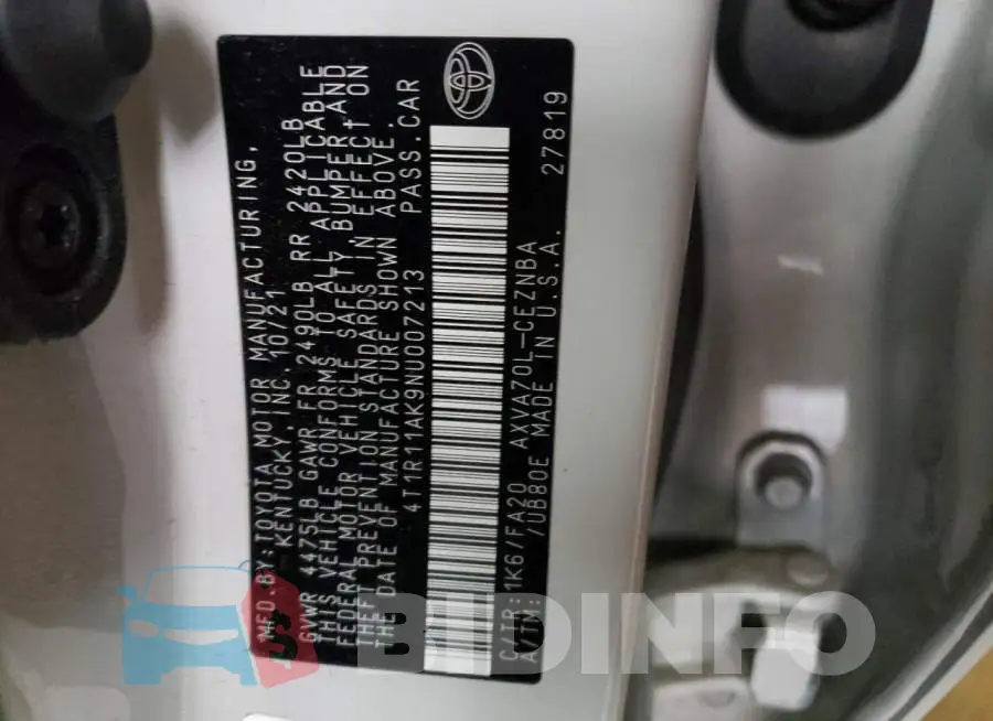 4T1R11AK9NU007213 Photo# 13
