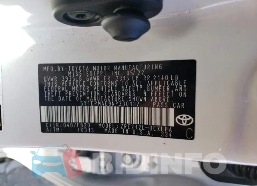 5YFEPMAE9NP330137 Photo# 12