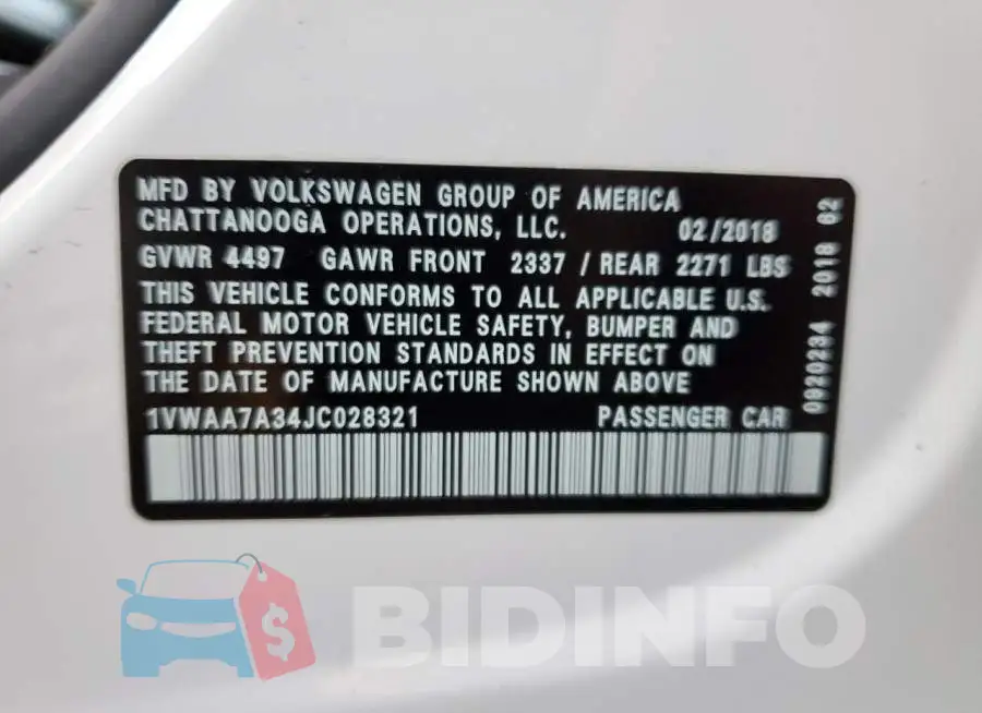 1VWAA7A34JC028321 Photo# 12