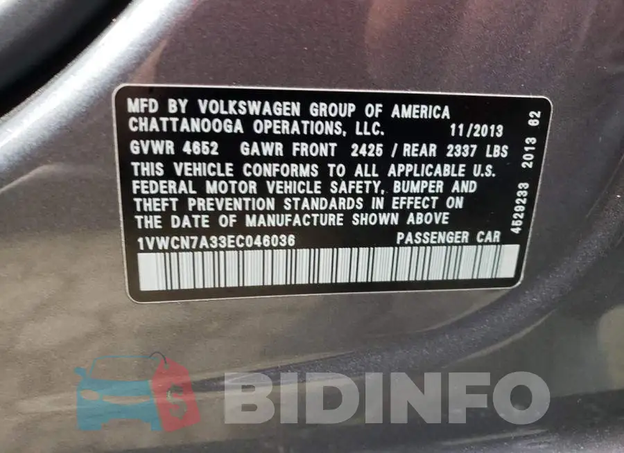 1VWCN7A33EC046036 Photo# 12