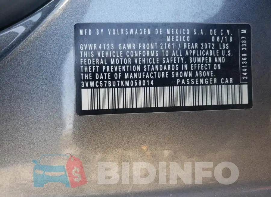 3VWC57BU7KM058014 Photo# 12