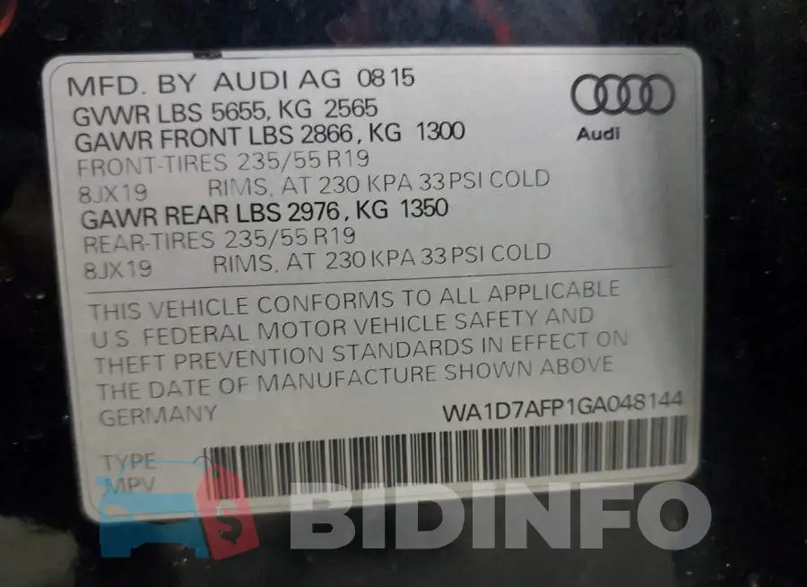 WA1D7AFP1GA048144 Photo# 13