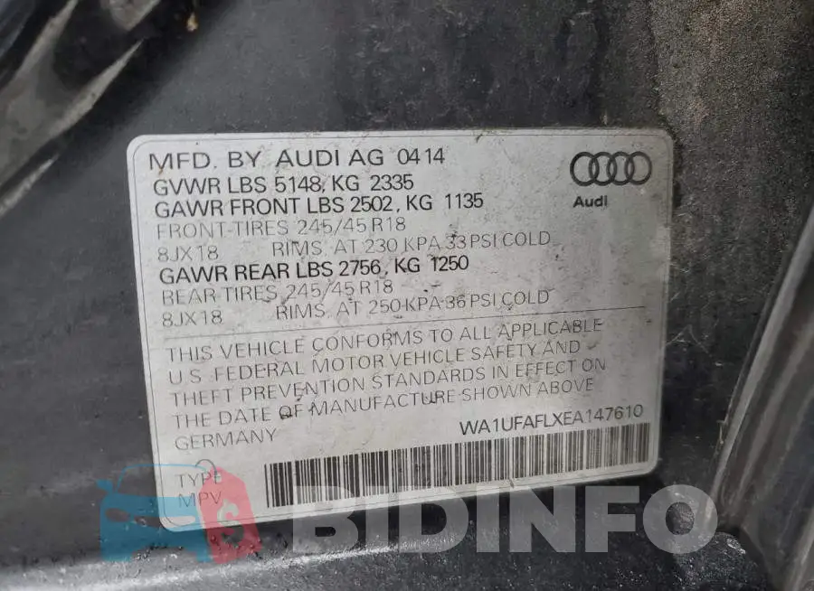 WA1UFAFLXEA147610 Photo# 12