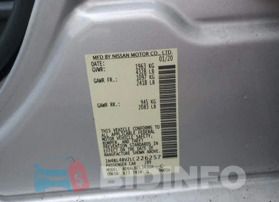 1N4BL4BV2LC226257 Photo# 13
