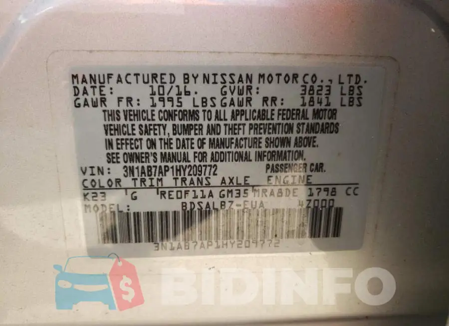 3N1AB7AP1HY209772 Photo# 10