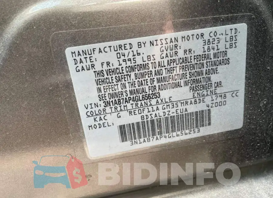 3N1AB7AP4GL656253 Photo# 10