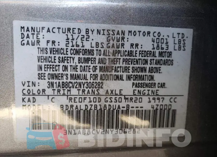 3N1AB8CV2NY306282 Photo# 12