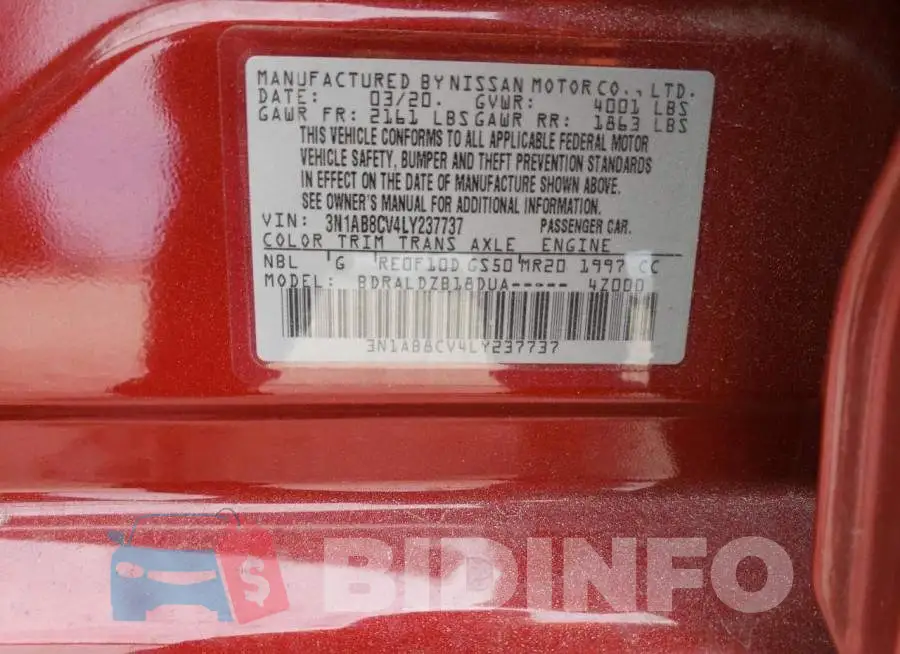 3N1AB8CV4LY237737 Photo# 12