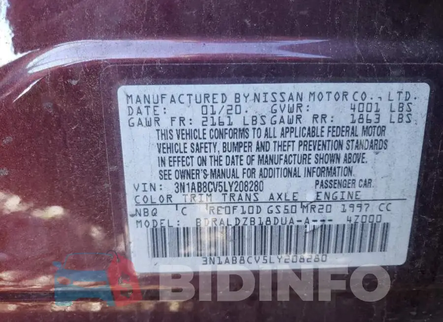 3N1AB8CV5LY208280 Photo# 13