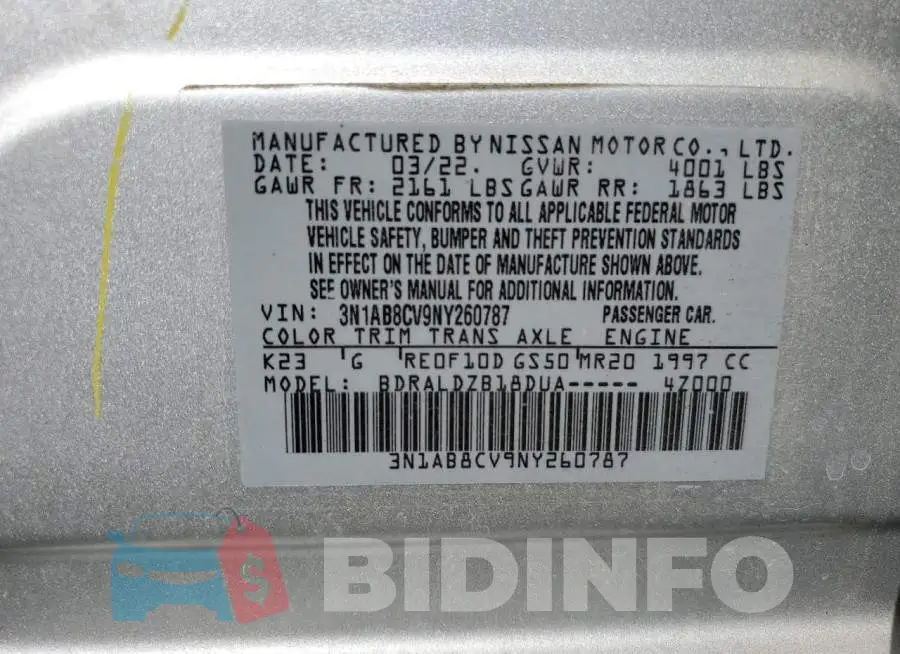 3N1AB8CV9NY260787 Photo# 12