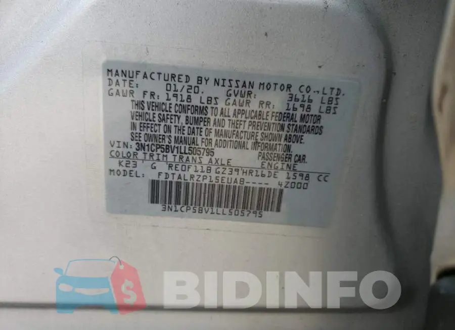 3N1CP5BV1LL505795 Photo# 12