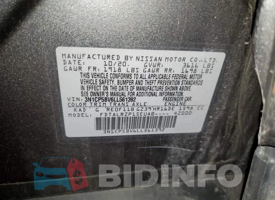 3N1CP5BV6LL561392 Photo# 12