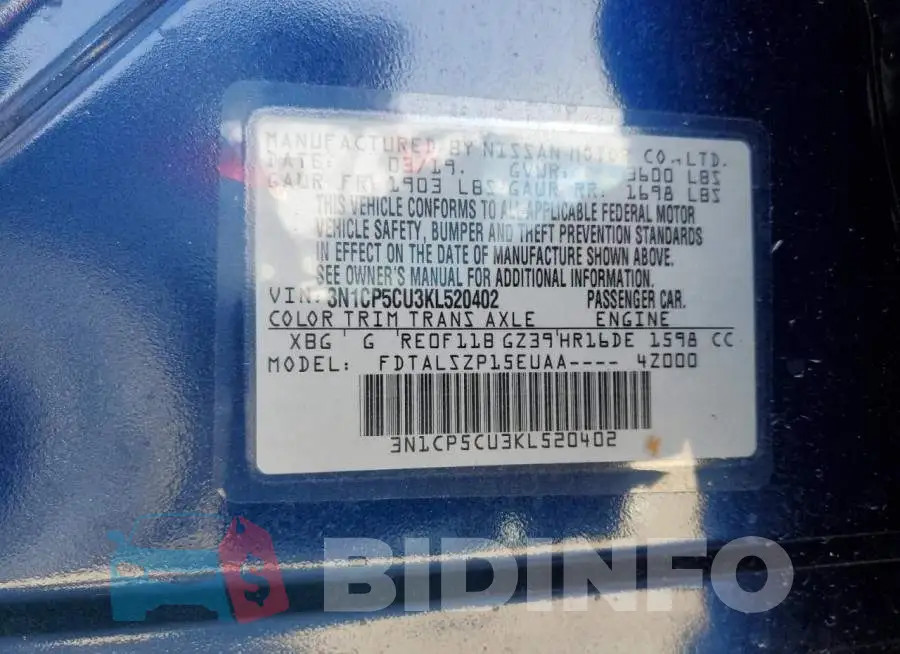 3N1CP5CU3KL520402 Photo# 13