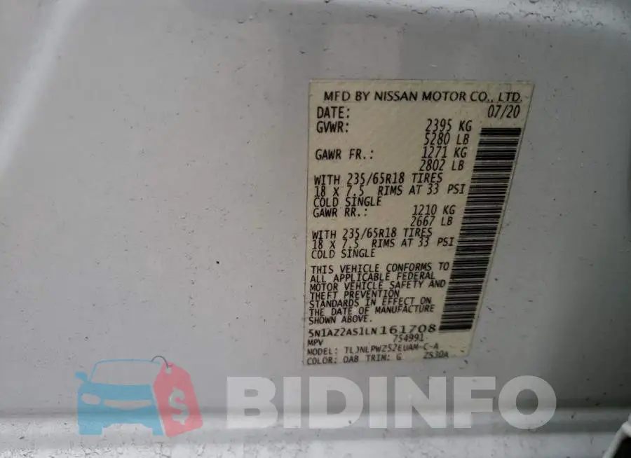 5N1AZ2AS1LN161708 Photo# 13