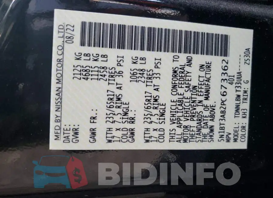 5N1BT3AB2PC673362 Photo# 13
