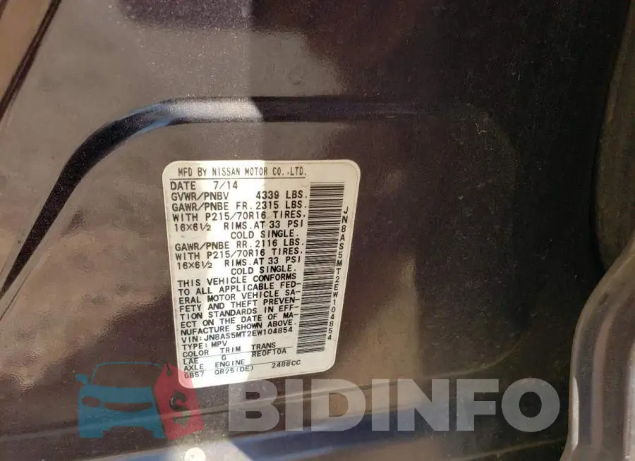 JN8AS5MT2EW104854 Photo# 13