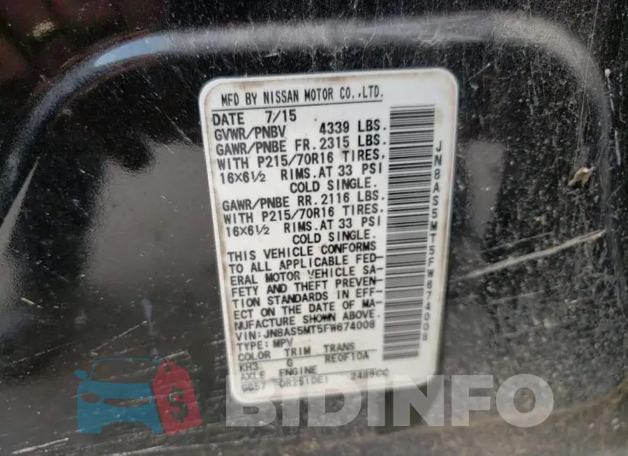 JN8AS5MT5FW674008 Photo# 14