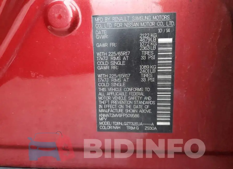 KNMAT2MV6FP509586 Photo# 13