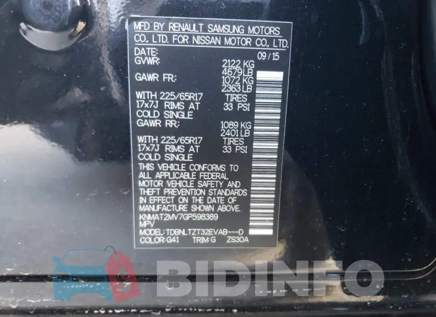 KNMAT2MV7GP598389 Photo# 13