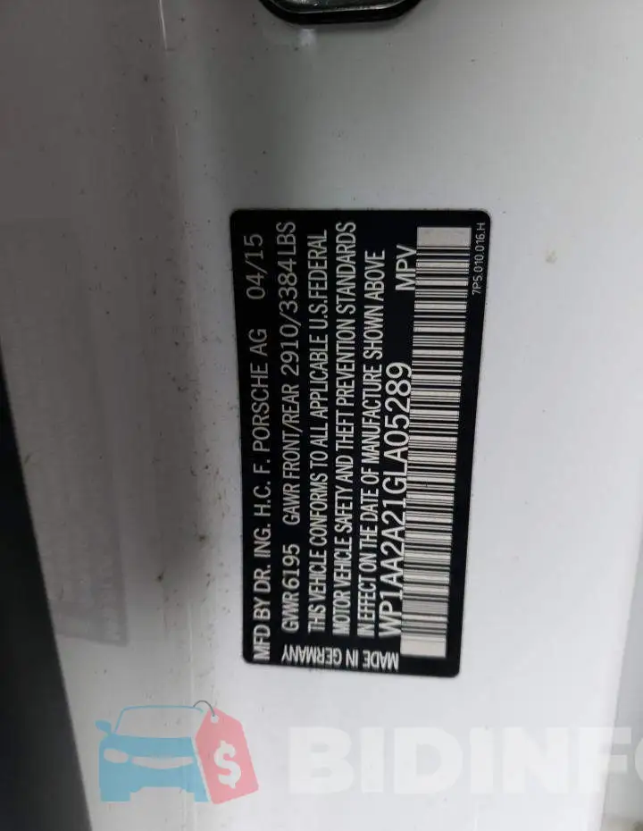 WP1AA2A21GLA05289 Photo# 14