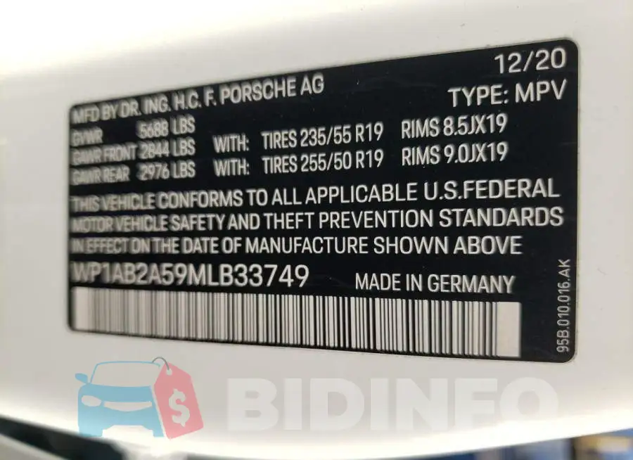 WP1AB2A59MLB33749 Photo# 13