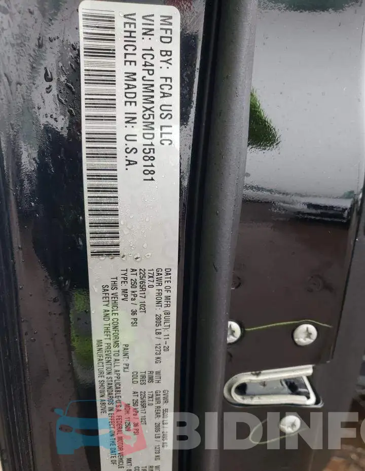 1C4PJMMX5MD158181 Photo# 13