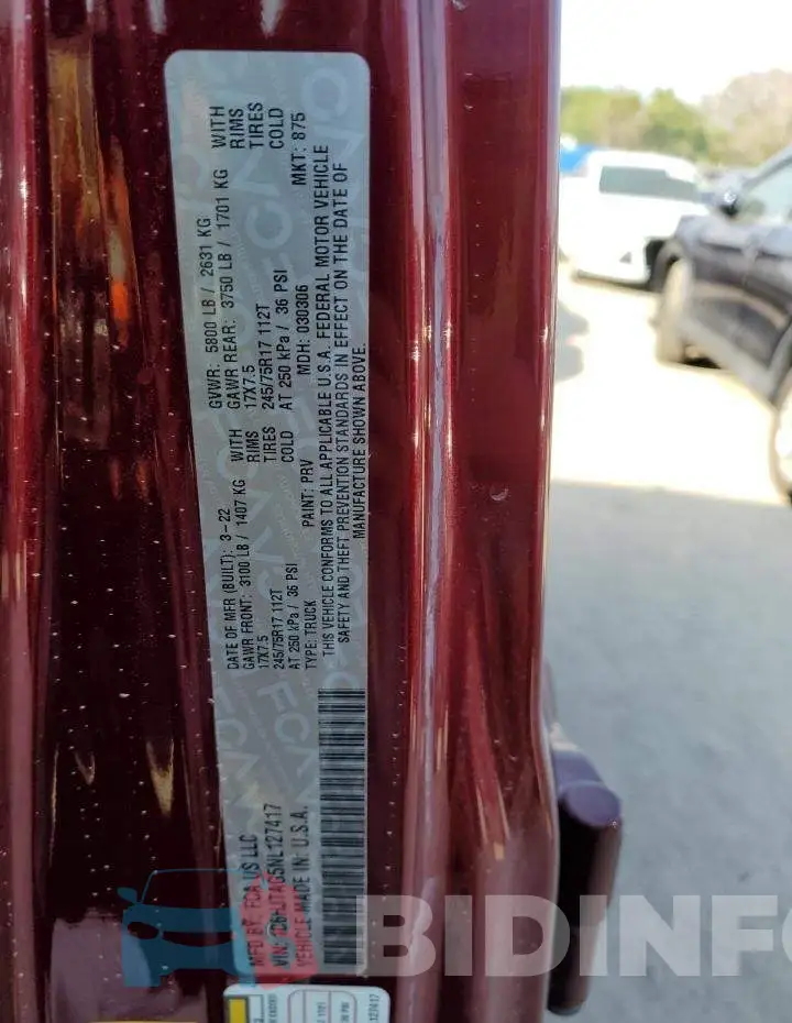 1C6HJTAG5NL127417 Photo# 12