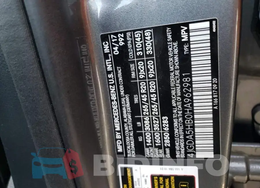 4JGDA5HB0HA962981 Photo# 12
