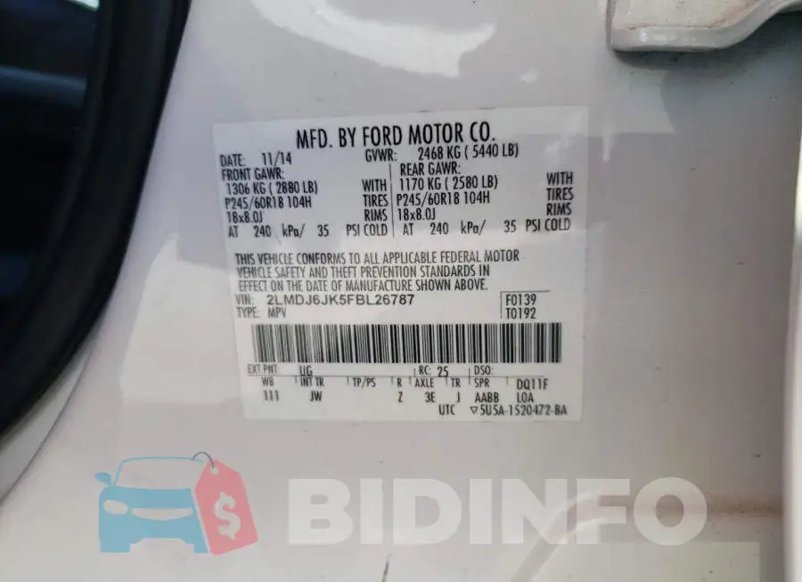 2LMDJ6JK5FBL26787 Photo# 14