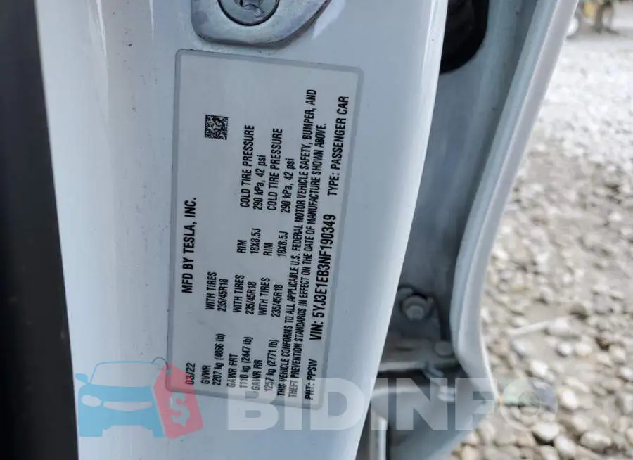 5YJ3E1EB3NF190349 Photo# 12