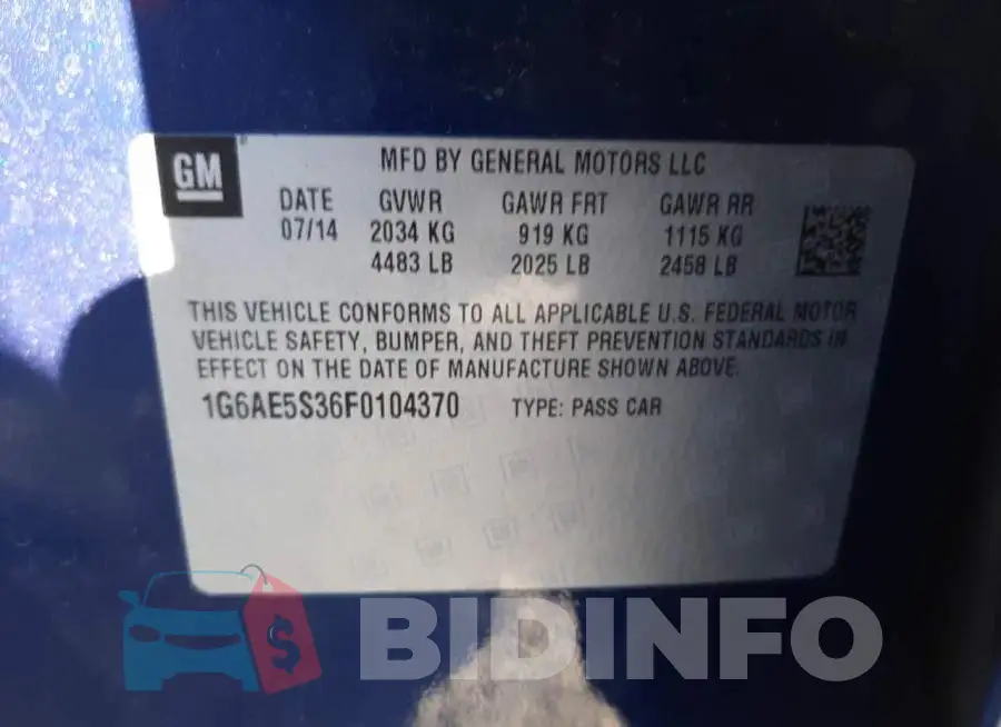 1G6AE5S36F0104370 Photo# 12