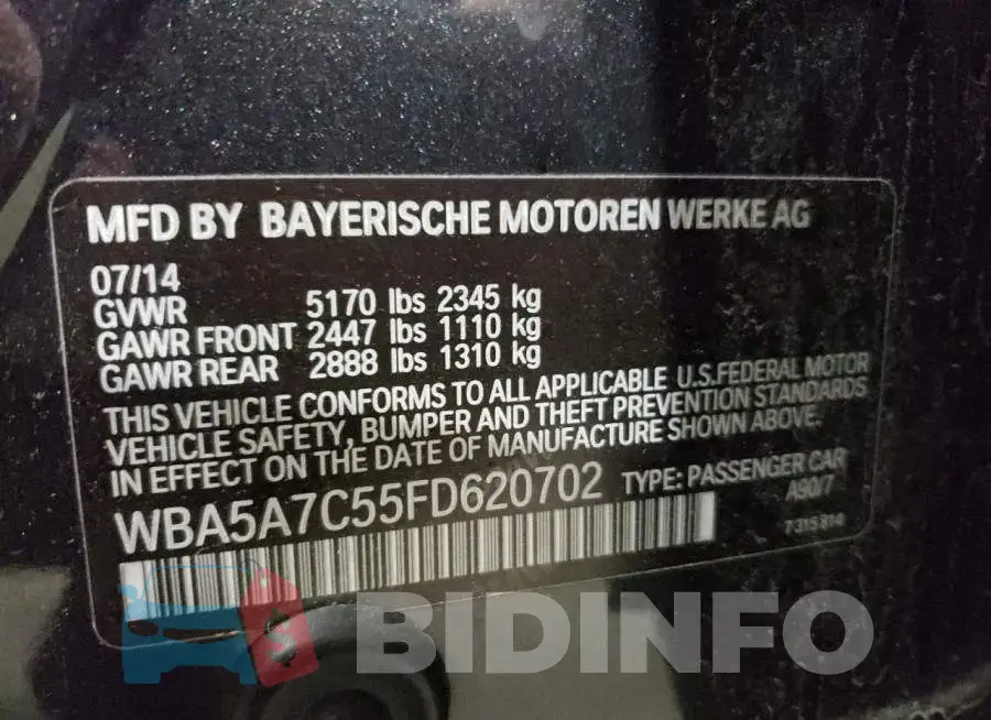 WBA5A7C55FD620702 Photo# 12
