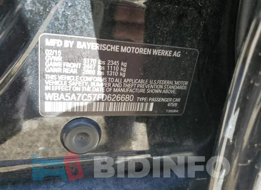 WBA5A7C57FD626680 Photo# 12