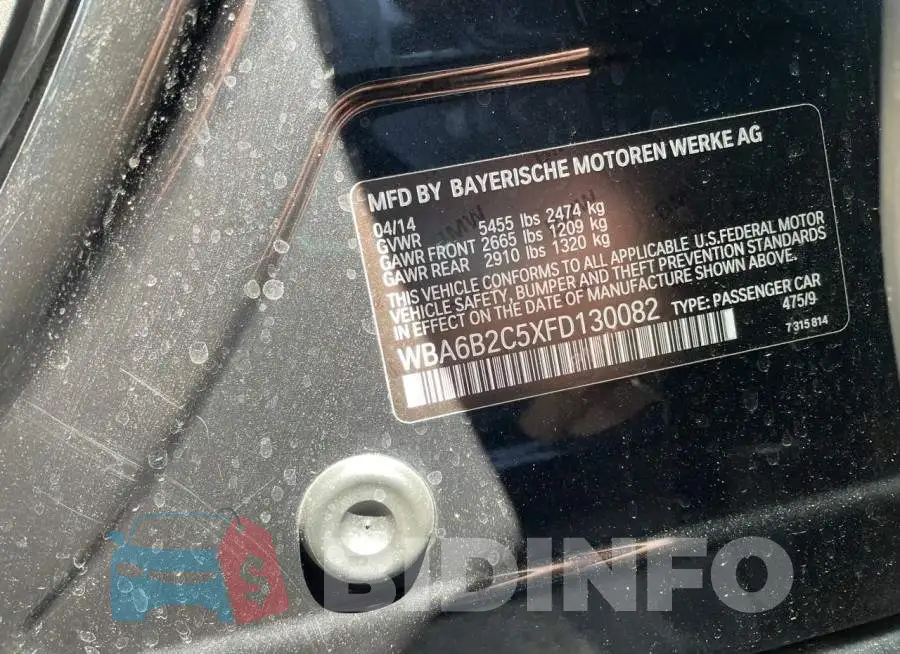 WBA6B2C5XFD130082 Photo# 10
